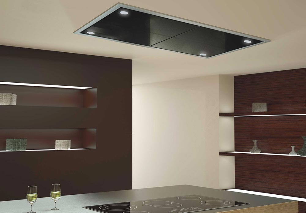 Verhoog jezelf Accommodatie Dek de tafel CARINA-ZWART 90 cm - plafond-afzuigkap - Design Afzuigkappen